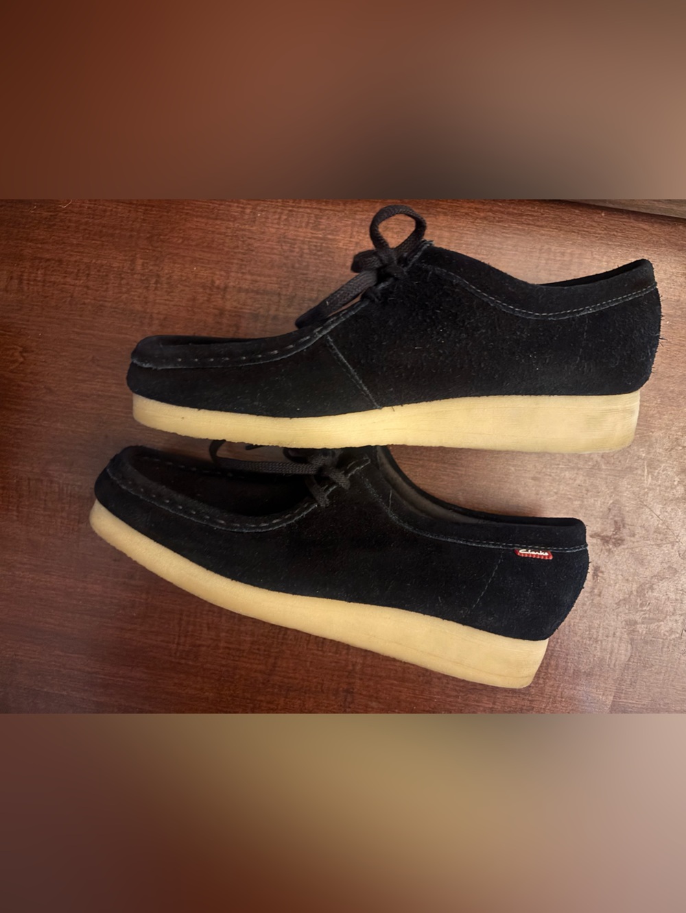 Clarks Wallabee Black Suede Moc Toe Lace Up Shoes Women’s 9 EU 40